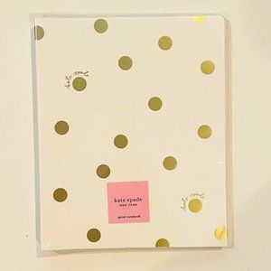 Kate Spade Gold Dot Concealed Spiral Notebook, cream, 112 lined pages